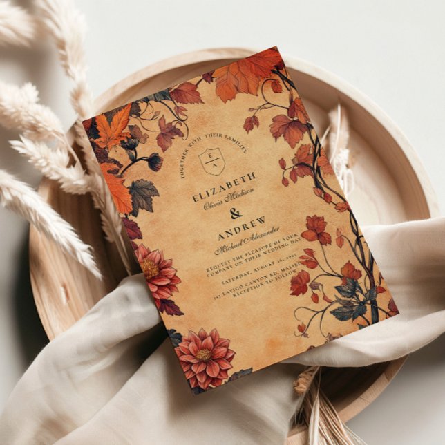 Rustikale Herbstblütenhochzeit Einladung (Von Creator hochgeladen)