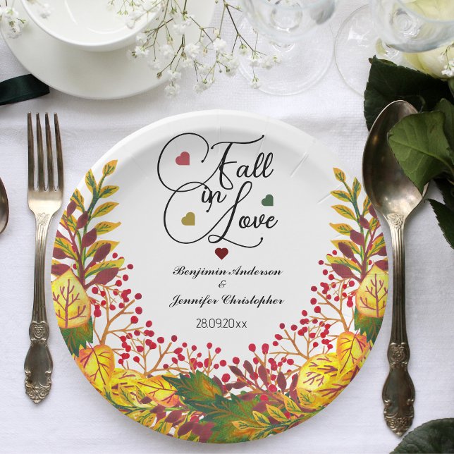 Rustikale Herbstblütenhochzeit in Liebe Pappteller (Von Creator hochgeladen)