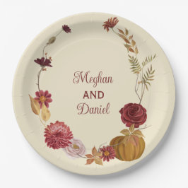 Rustikale Herbstblütenhochzeit Pappteller