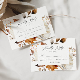 Rustikale Herbstblütenhochzeit RSVP Karte