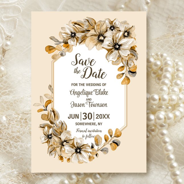 Rustikale Herbstblütenhochzeit Save The Date (Von Creator hochgeladen)