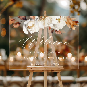 Rustikale Herbstblütenhochzeit Willkommen Acrylschild