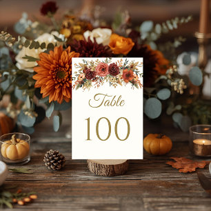 Rustikale Herbstblütenhochzeiten - Tischnummern