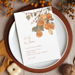 Rustikale Herbstboho getrocknete Orange Garland Ho Einladung