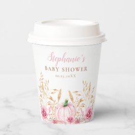 Rustikale Herbstboho Pumpkin Baby Girl Dusche Pappbecher