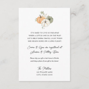 Rustikale Herbstdusche Langstrecken-Babydusche Begleitkarte