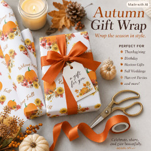 Rustikale Herbsternte Herbstsaison Geschenkpapier