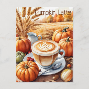 Rustikale Herbsternte Pumpkin GewürzLatte Postkarte