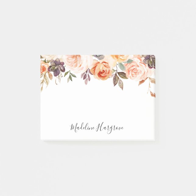 Rustikale Herbstfarbe Personalisiert Post-it Klebezettel (Vorderseite)