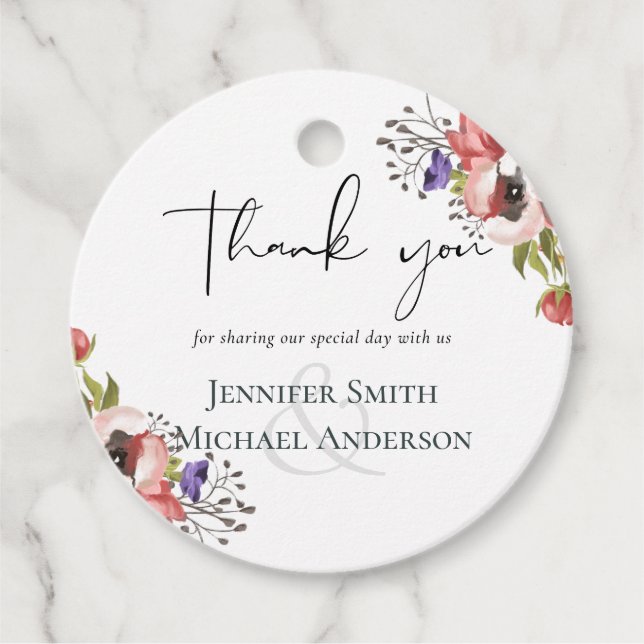 Rustikale Herbstfarben Hochzeitskollektion - Budge Geschenkanhänger (Vorderseite)