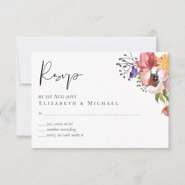 Rustikale Herbstfarben Hochzeitskollektion - Budge RSVP Karte (Vorderseite)