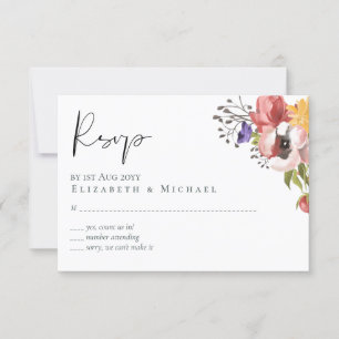 Rustikale Herbstfarben Hochzeitskollektion - Budge RSVP Karte