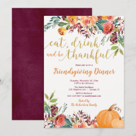 Rustikale Herbstflora Freundliches Abendessen Einladung