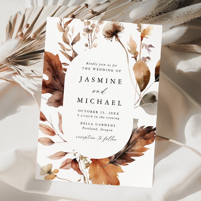 Rustikale Herbstflorrahmen-Hochzeit Einladung (Von Creator hochgeladen)