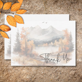 Rustikale Herbstgebirgslandschaft Wasserfarbenpräg Dankeskarte
