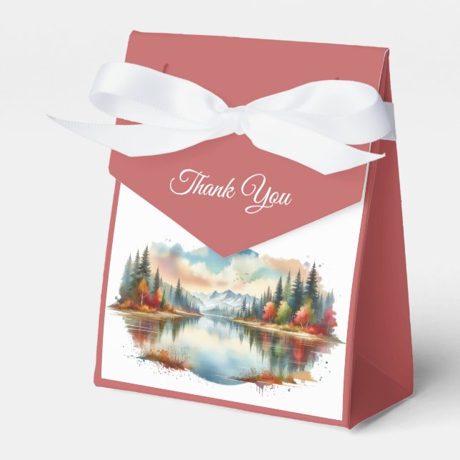 Rustikale Herbsthochzeit am See Geschenkschachtel (Vorderseite)