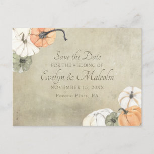 Rustikale Herbsthochzeit retten Datum Ankündigungspostkarte