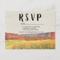 Rustikale Herbsthochzeit RSVP Postkarte