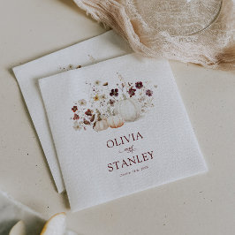 Rustikale Herbsthochzeit Wildblume Pumpkin Serviette