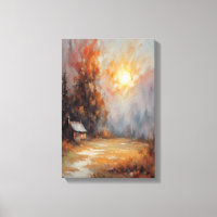 Rustikale Herbsthütte Landschaft Herbst Kunst