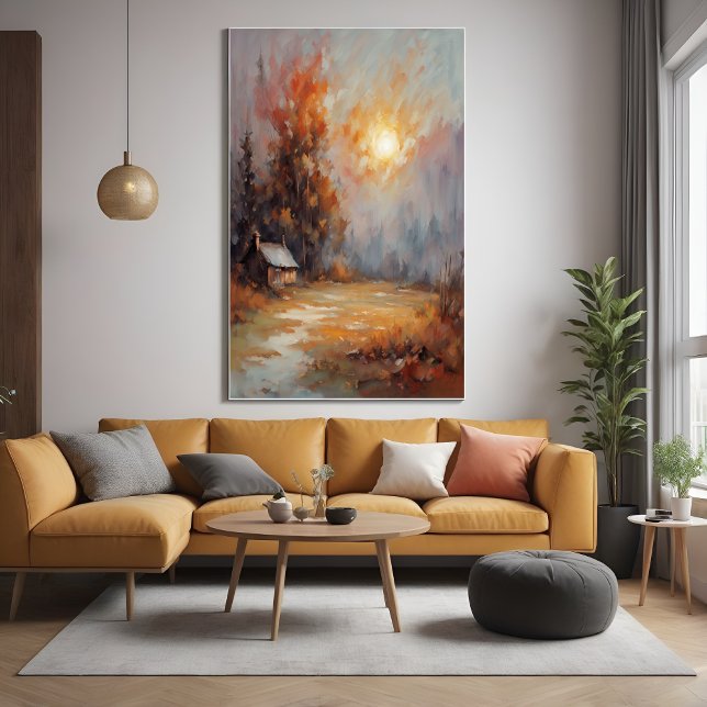 Rustikale Herbsthütte Landschaft Herbst Kunst Poster (Von Creator hochgeladen)