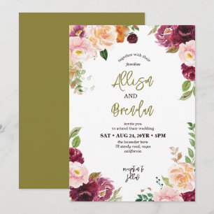 Rustikale Herbstkapelle Hochzeit Einladung