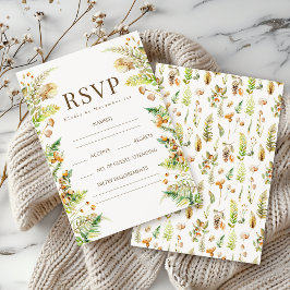 Rustikale Herbstkarten belassen Boho-Hochzeit im H RSVP Karte