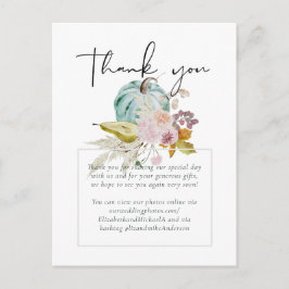 Rustikale Herbstkuppeln Blume Hochzeit Postkarte