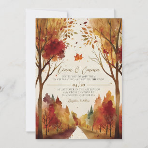 Rustikale Herbstlandschaft Einladung zur Hochzeit