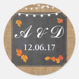 Rustikale Herbstlaub beleuchten Sticker Label Eleg