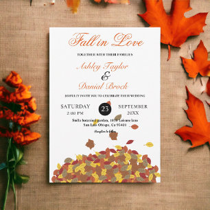 Rustikale Herbstlaub Boho Herbstblütenhochzeit Einladung