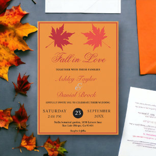 Rustikale Herbstlaub Burnt Orange Boho Hochzeit im Einladung