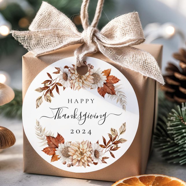 Rustikale Herbstlaub glücklich Thanksgiving Geschenkanhänger (Rustic Fall Leaves Happy Thanksgiving Favor Tags)