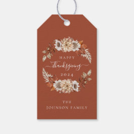 Rustikale Herbstlaub glücklich Thanksgiving Geschenkanhänger