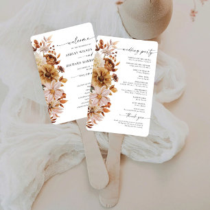 Rustikale Herbstlaub Hochzeitsprogramm Hand Fan Fächer