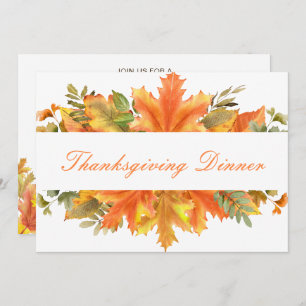 Rustikale Herbstlaub im Herbst Erntedank Party Einladung