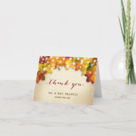 Rustikale Herbstlaub String Lights Burlap Danke