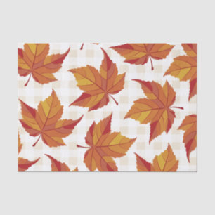 Rustikale Herbstlaub und Karierte Weiß Seidenpapier