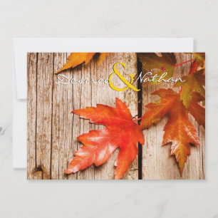 Rustikale Herbstlaub zum Hochzeitsempfang Einladung
