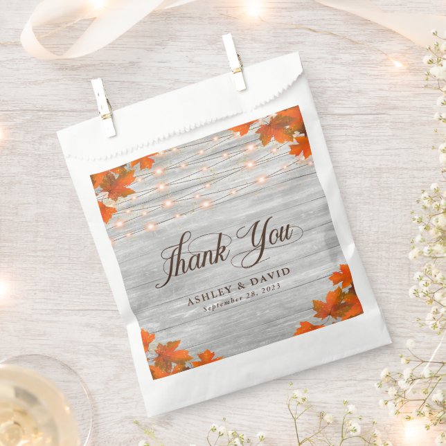 Rustikale Herbstlaube aus Holz - Danke für Ihre Ho Geschenktütchen (Ausgeschnitten)