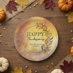 Rustikale Herbstlaube Berries Wreath Erntedank Pappteller
