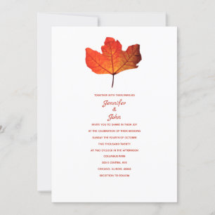 Rustikale Herbstleaf Burnt Orange Maple Classy Wed Einladung