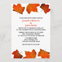 Rustikale Herbstleaf Burnt Orange Maple White Wedd