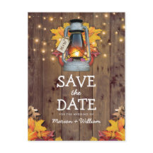 Rustikale Herbstleuchten Save the Date