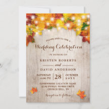 Rustikale Herbstlichter beleuchten die Hochzeit im