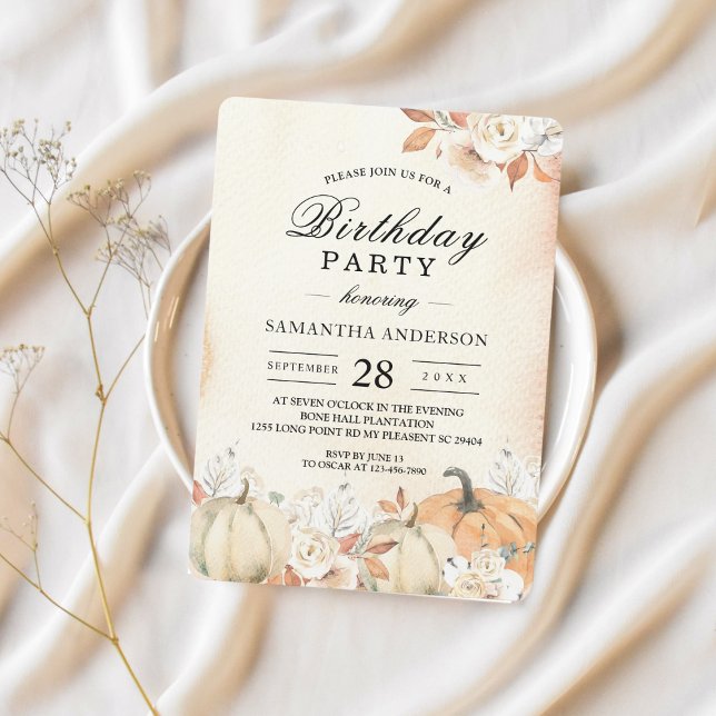 Rustikale Herbstpumpen und Blume Einladung (Von Creator hochgeladen)