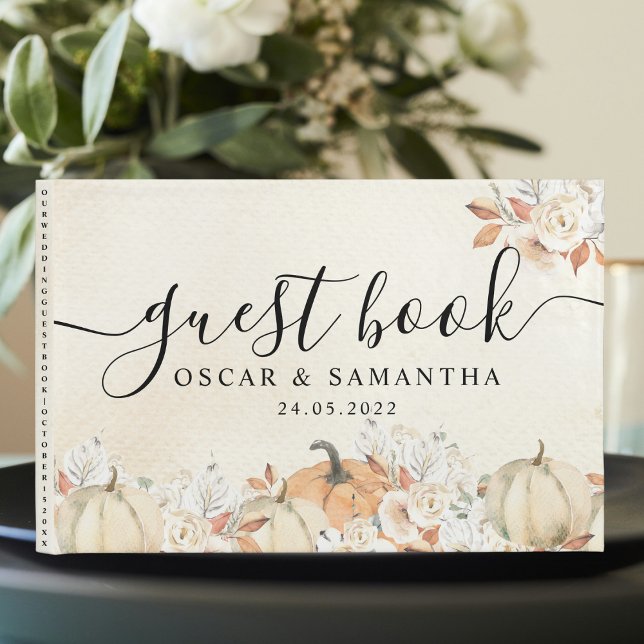 Rustikale Herbstpumpen und Blume Gästebuch (Von Creator hochgeladen)