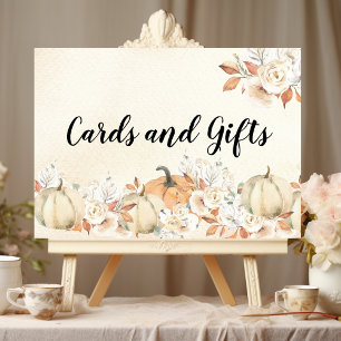 Rustikale Herbstpumpen und Blume Poster