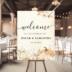 Rustikale Herbstpumpen und Blume Poster