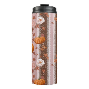 Rustikale Herbstpumpen und Blumenstrauß nahtlos Thermosbecher